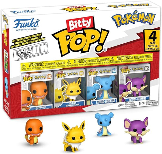 Funko Bitty Pop! Pokemon Pack da 4 - 2,5 cm (Charmander, Jolteon, Lapras, Rattata)
