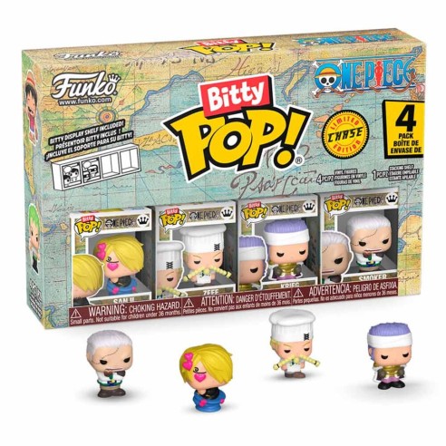Funko Bitty Pop! One Piece Pack da 4 - 2,5 cm (Sanji, Zef, Krieg, Smoker)