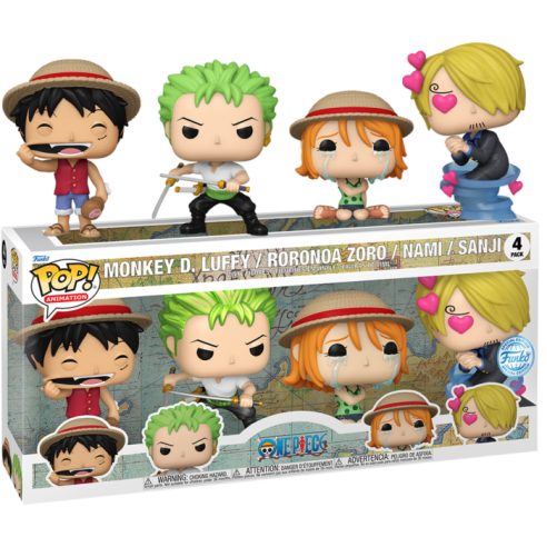 Funko POP! One Piece Luffy, Zoro, Nami, Sanji (4 Pack) 9 cm