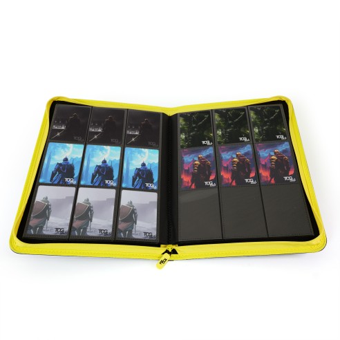 TcgLab - Album 9 - 9 Tasche con Zip Gialla - 468 slot - Nero